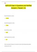 NUR 425 Exam 4 Questions and Verified  Answers | Passed | A+