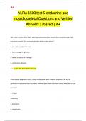 NURA 1500 test 5-endocrine and  musculoskeletal Questions and Verified  Answers | Passed | A+ 