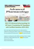 NSG 533 Advanced pharmacology. 