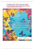 COMPLETE TEST BANK FOR  For Varcarolis' Foundations of Psychiatric-Mental Health Nursing 9th Edition by Margaret Jordan Halter (Author) latest update 