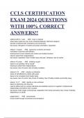 CCLS CERTIFICATION EXAM 2024 QUESTIONS WITH 100% CORRECT ANSWERS!!