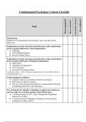 A level Psychology (Edexcel) Criminal psychology checklist