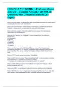 COMPTIA NETWORK +, Professor Messer network+, Comptia Network+ n10-008 All Questions with Complete Solutions (A+ Paper)