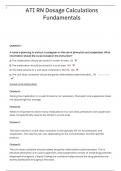 ATI RN Dosage Calculations Fundamentals questions with detailed answers (graded A+)