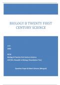 OCR 2023  GCSE Biology B Twenty First Century Science J257/01: Breadth in Biology (Foundation Tier)    Question Paper & Mark Scheme (Merged)