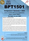 BPT1501 Assignment 7 (COMPLETE ANSWERS) Semester  2024 (536073) - DUE 18 June 2024