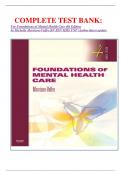 COMPLETE TEST BANK: For Foundations of Mental Health Care 4th Edition by Michelle Morrison-Valfre RN BSN MHS FNP (Author)latest update 