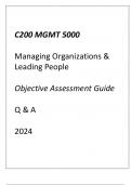 (WGU C200) MGMT 5000 Managing Organizations & Leading People Objective Assessment Guide Q & A
