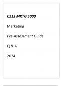 (WGU C212) MGMT 5000 Marketing Pre-Assessment Guide Q & A 2024.