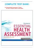 COMPLETE TEST BANK:   For Essential Health Assessment 2nd Edition                             By Janice Thompson (Author) Latest Update 