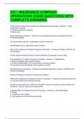 CIC - INSURANCE COMPANY OPERATIONS EXAM QUESTIONS AND ANSWERS