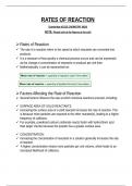 IGCSE Cambridge Rates of Reaction