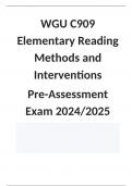 WGU C909 Elementary Reading Methods and Interventions Complete Solution Package 2024