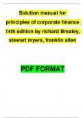 Solution Manual for Principles of Corporate Finance 14th Edition by Richard Brealey, Stewart Myers, Franklin Allen and Alex Edmans, Complete Chapter 1 - 34 