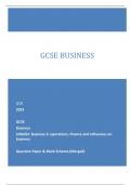 OCR 2023  GCSE Business J204/02:Business2:operations,finance and influences on business  Question Paper& Mark Scheme (Merged)