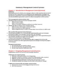 Summary Book: Management Control Systems