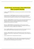 A Level Music Terminology Latest 2024 Exam  With Complete Solution