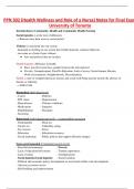 PPN 302 (Health Wellness and Role of a Nurse) Notes for Final Exam  University of Toronto