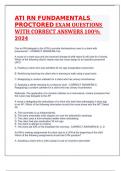 ATI RN FUNDAMENTALS PROCTORED EXAM QUESTIONS WITH CORRECT ANSWERS 100% 2024