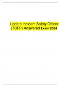  Incident Safety Officer (TCFP) Answered Exam 2024  A+