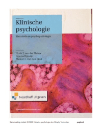 Klinische psychologie I  S23222; Behaald resultaat 9