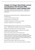 Chapter 4-2 Oregon Real Estate License Law Questions And Answers With Verified Solutions Latest Updated 2024