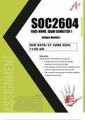 SOC2604 TAKE HOME EXAM Semester 1 2024 (Full referenced solutions)