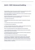 Unit 6 - D251 Advanced Auditing Questions and Answers 2024