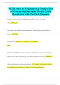 PLTW Intro to Engineering Design End of Course Assessment Study Guide Questions with Verified Answers