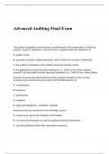 Advanced Auditing Final Exam Questions and Answers 2024