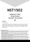 NST1502 Assignment 2 (ANSWERS) 2024 - DISTINCTION GUARANTEED