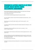 PHONICS LETRS UNITS 5-8 TEST EXAM 2024 WITH 100% ACCURATE ANSWERS