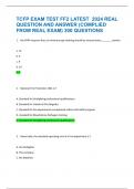 TCFP EXAM TEST FF2 LATEST 2024 REAL  QUESTION AND ANSWER (COMPLIED FROM REAL EXAM) 300 QUESTIONS