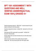 BPT 1501 ASSIGNMENT 7 WITH  QUESTIONS AND WELL  VERIFIED ANSWERS[ACTUAL  EXAM 100%] GRADED A+