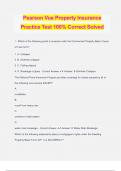Pearson Vue Property Insurance Practice Test 100% Correct Solved