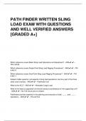 PATH FINDER WRITTEN SLING  LOAD EXAM WITH QUESTIONS  AND WELL VERIFIED ANSWERS  [GRADED A+]