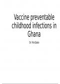 Vaccine preventable childhood infections in Ghana