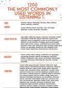 Listening vocabulary