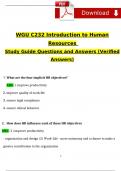 WGU C232 Objective Assessment Exam Intro to Human Resources Management Expected 2024 Study Guide Test Questions and Answers (2024 / 2025) (Verified Answers) 