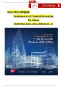 Solution Manual For Fundamentals of Financial Accounting, 7th International Edition by Fred Phillips, Robert Libby, All Chapters 1 - 13, Complete Latest Version 