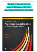 TEST BANK For Essentials of Nursing Leadership & Management 8th Edition by Sally A. Weiss, Verified Chapters 1 - 16, Complete Newest Version