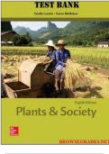 TEST BANK FOR PLANTS AND SOCIETY 8TH EDITION BY ESTELLE LEVETIN KAREN MCMAHON (CHAPTERS 1 – 26)