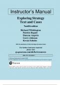 Solution Manual for Exploring Strategy Text And Cases 12th Edition Gerry Johnson, Richard Whittington