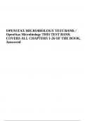 OPENSTAX MICROBIOLOGY TEST BANK / OpenStax Microbiology THIS TEST BANK COVERS ALL CHAPTERS 1-26 OF THE BOOK, Answered.