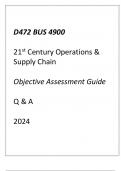 (WGU D472) BUS 4900 21st Century Operations & Supply Chain Objective Assessment Guide Q & A