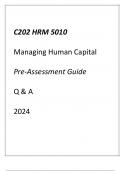 (WGU C202) HRM 5010 Managing Human Capital Pre-Assessment Guide Q & A 2024