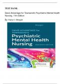 TEST BANK- Davis Advantage for Townsend's Psychiatric Mental Health Nursing, 11th Edition( By: Karyn I. Morgan.2023), All Chapters ||1-43 Chapter 