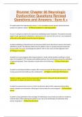 Brunner Chapter 66 Neurologic Dysfunction Questions Revised Questions and Answers / Sure A +