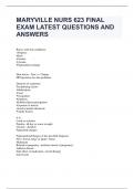 MARYVILLE NURS 623 FINAL EXAM LATEST QUESTIONS AND ANSWERS