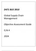 (WGU D471) BUS 3910 Global Supply Chain Management Objective Assessment Guide Q & A